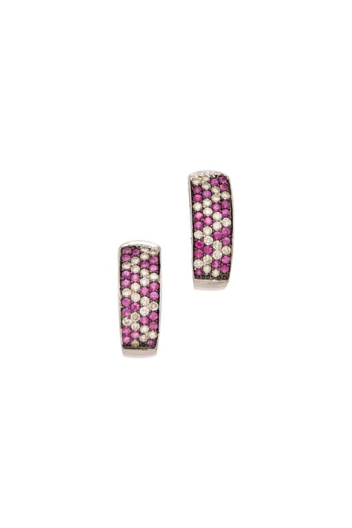 Pair of 14k Gold Sapphire and Diamond Earrings