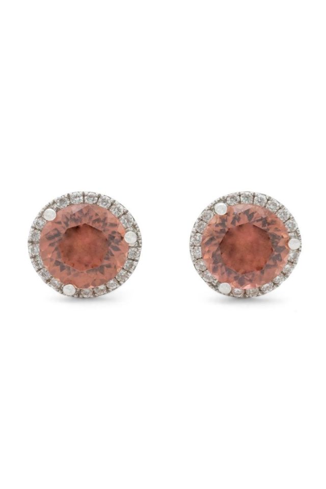 Pair of 18k Gold Spinel and Diamond Earrings