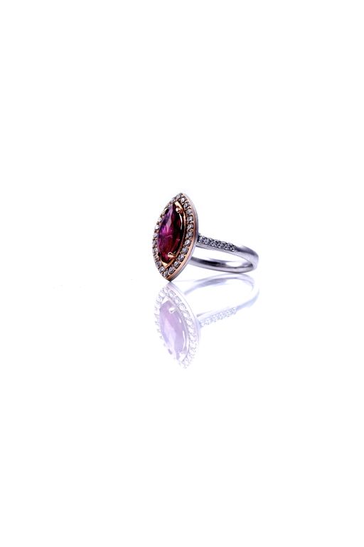 18k Gold, Platinum Ruby and Diamond Ring