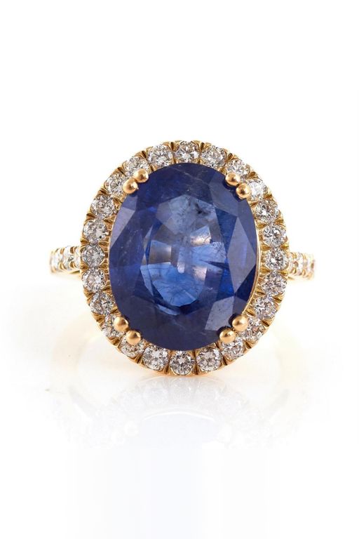 18k Gold Sapphire and Diamond Ring