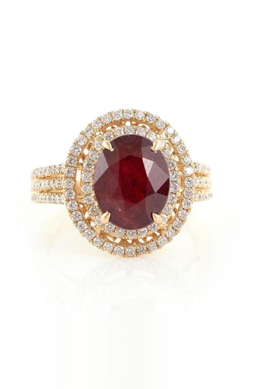 14k Gold Ruby and Diamond Ring