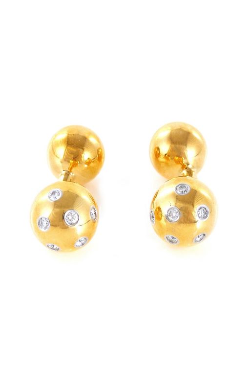 18k Gold and Platinum Diamond Cufflinks