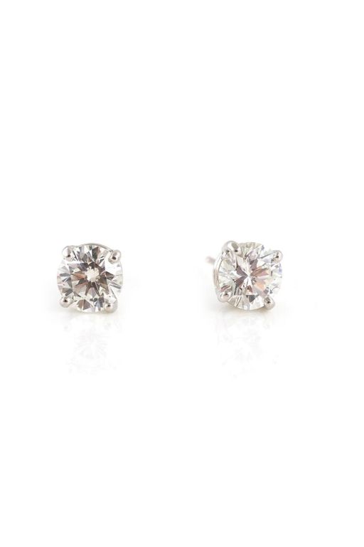 Pair of 14k Gold Diamond Earrings