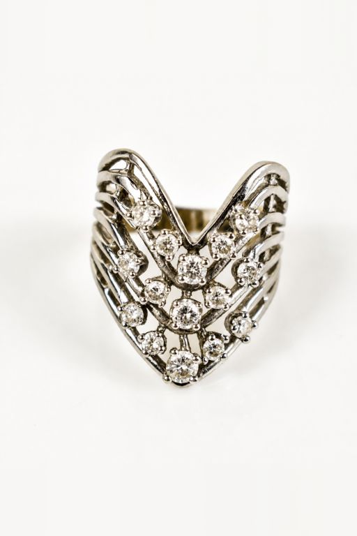 14k White Gold Diamond Ring