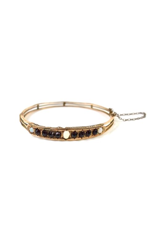 9k Gold Opal and Garnet Bracelet