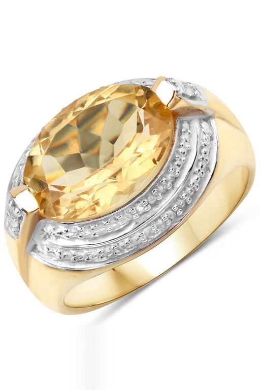 Sterling Silver Citrine and Topaz Ring