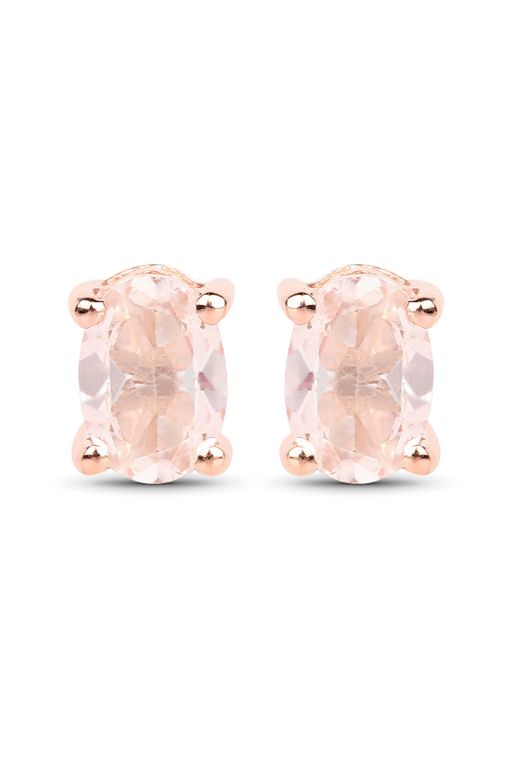 Pair of Sterling Silver Morganite Earrings