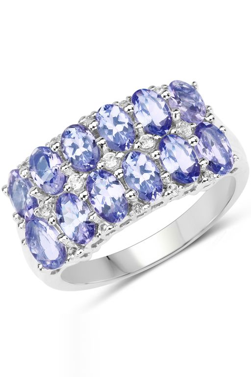 Sterling Silver Tanzanite and Topaz Ring