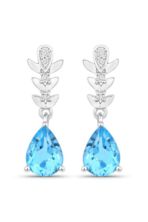 Pair of Topaz and Diamond Earrings