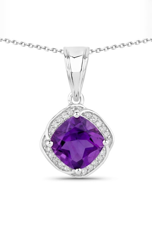 Amethyst and Diamond Pendant Necklace