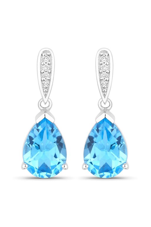 Pair of Topaz and Diamond Earrings