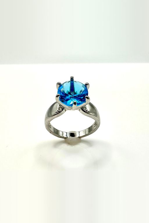 White Gold Plate Topaz Ring