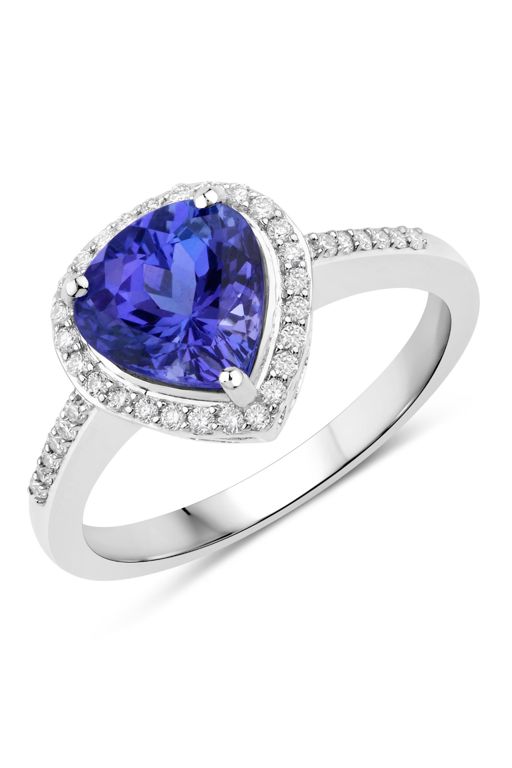 14k White Gold Tanzanite and Diamond Ring