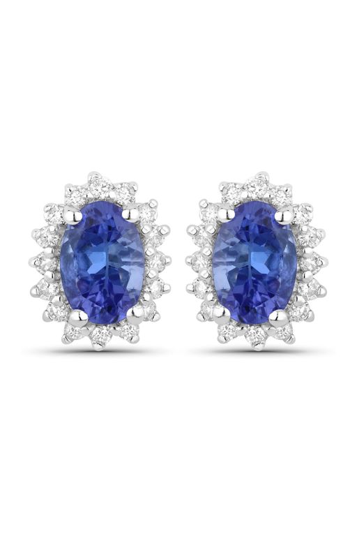Pair of Tanzanite and Diamond Earrings