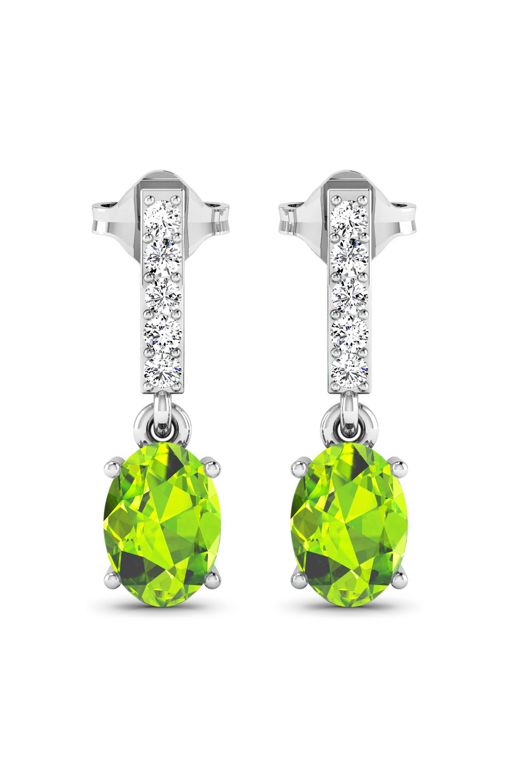 Pair of 14k Gold Multi-Gem Earrings