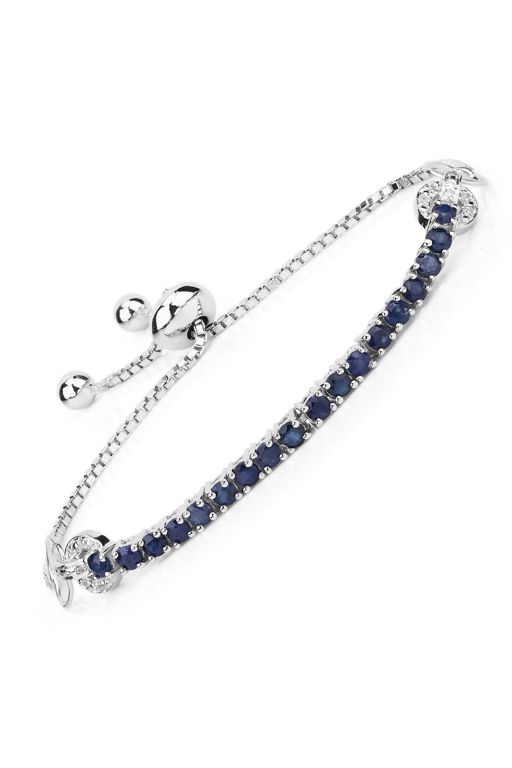 Sterling Silver Sapphire and Zircon Bracelet
