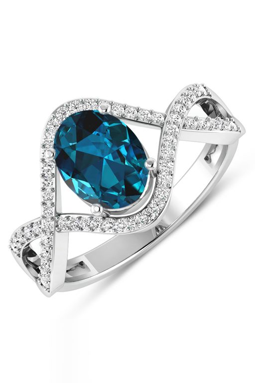14k Gold Topaz and Diamond Ring