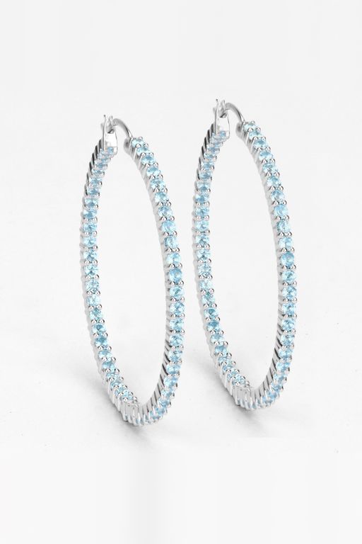 Pair of Sterling Silver Topaz Earrings