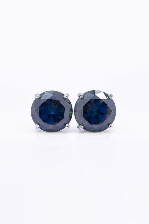 Pair of Sterling Silver Moissanite Earrings