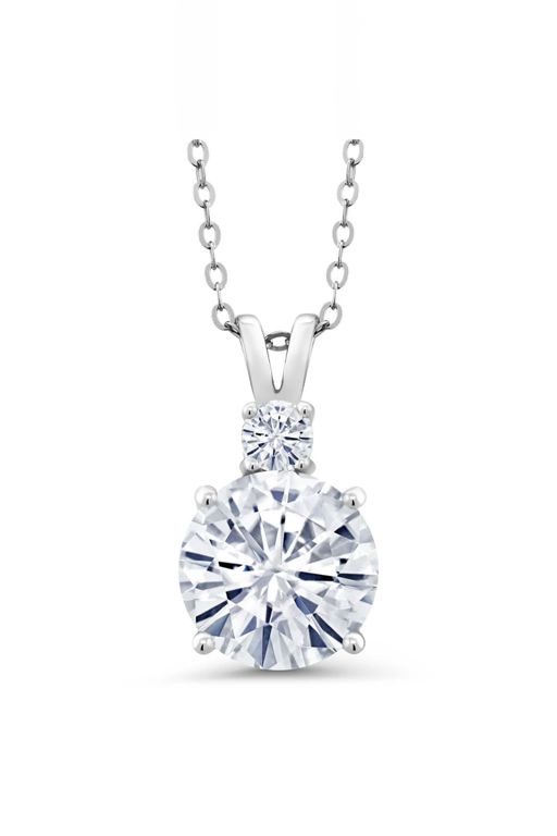 Sterling Silver Moissanite Pendant Necklace