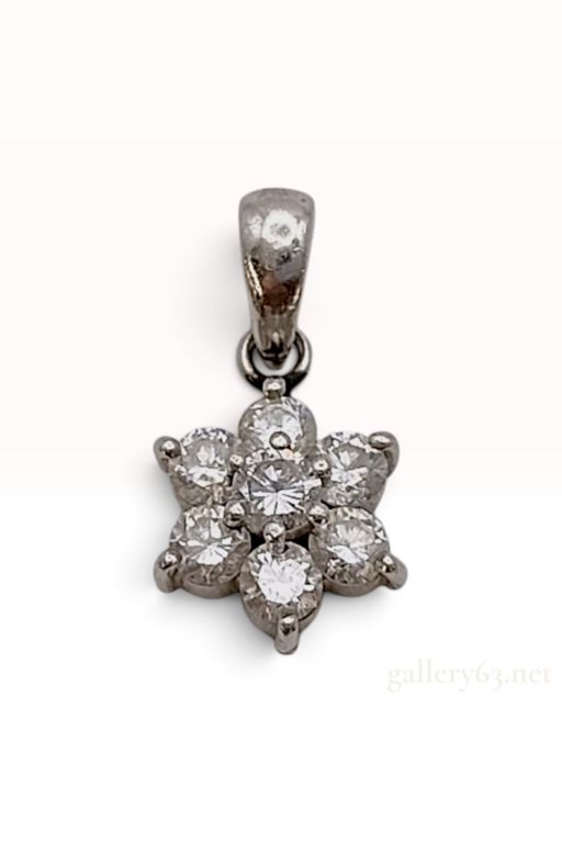 Platinum Diamond Floral Cluster Pendant
