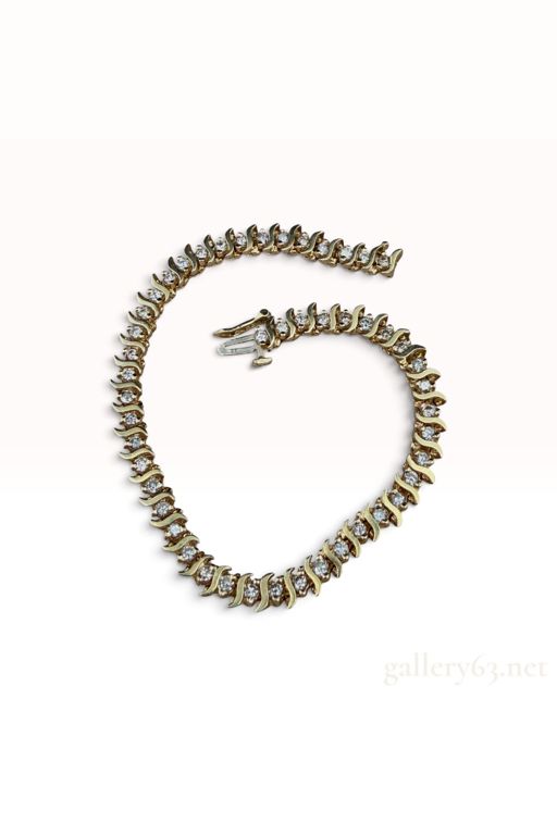 14k Yellow Gold Diamond Tennis Bracelet