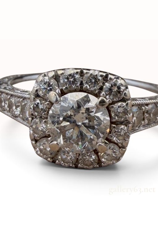 14k White Gold Diamond Engagement Ring