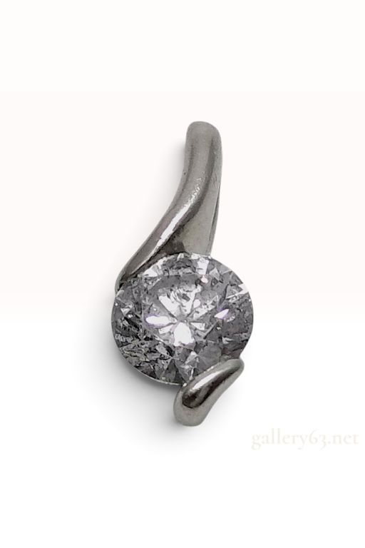 Platinum Diamond Solitaire Bypass Pendant