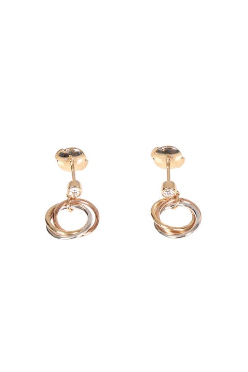 18k Yellow, White and Rose Gold Diamond Earrings