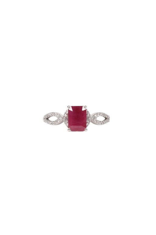 Platinum Ruby and Diamond Dress Ring