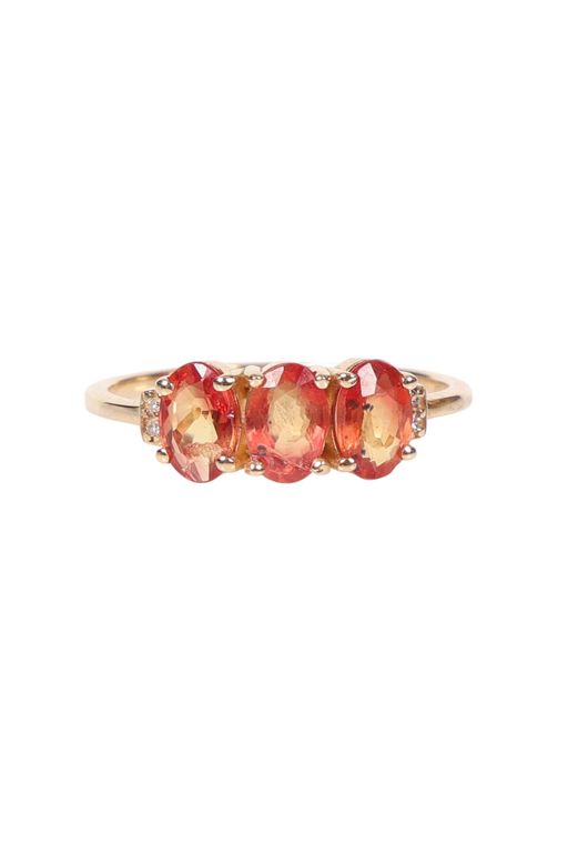 14k Yellow Gold Sapphire and Diamond Dress Ring
