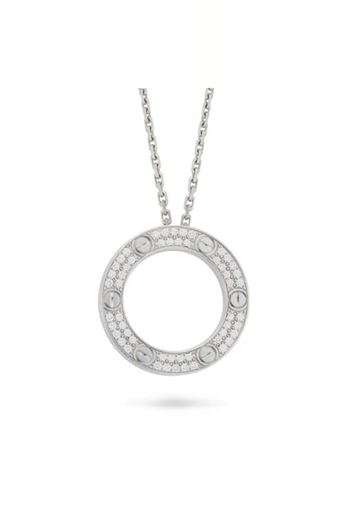 18k White Gold Diamond Pendant Necklace