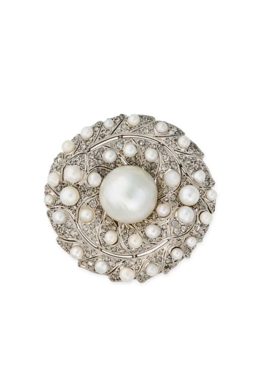 Pearl and Diamond Brooch