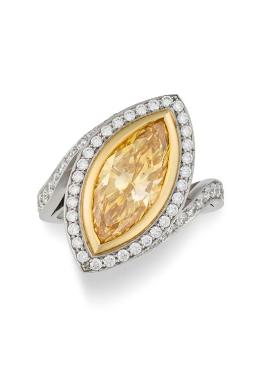 18k Gold and Platinum Diamond Ring