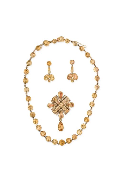 Yellow Gold Topaz Jewelry Set