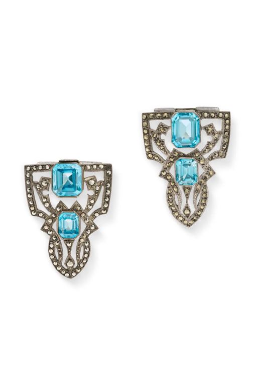 Two Zircon and Marcasite Brooches