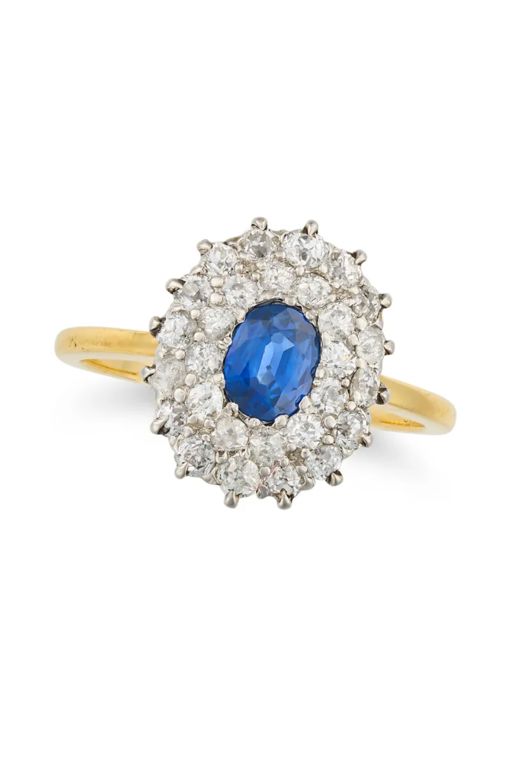 Gold Sapphire and Diamond Ring