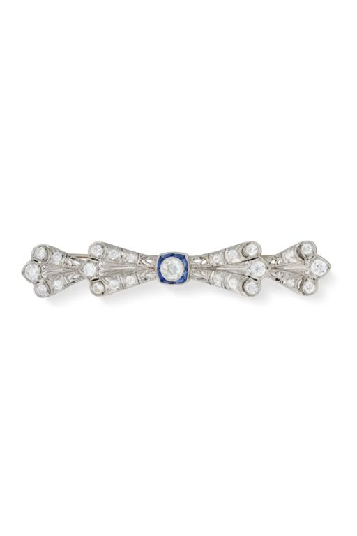 Diamond and Sapphire Brooch