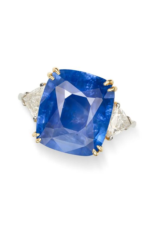 18k Gold, Platinum Sapphire and Diamond Ring