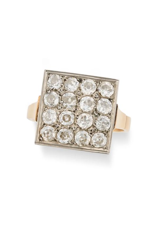 18k Gold, Platinum Diamond Ring