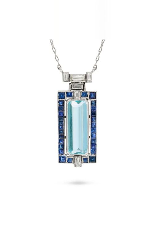 18k Gold Multi-Gem Pendant Necklace
