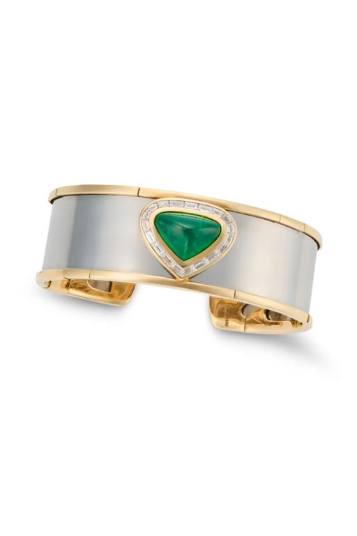 18k Gold Emerald and Diamond Bracelet