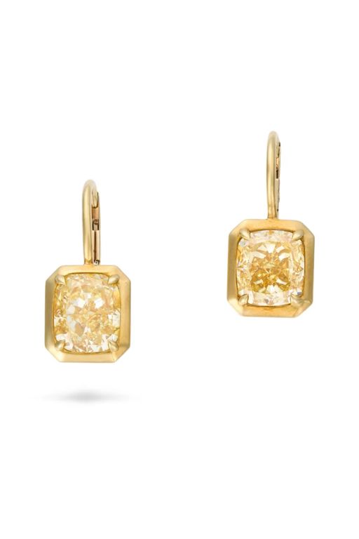 Pair of 18k Gold Diamond Earrings