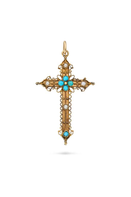 Turquoise and Pearl Pendant