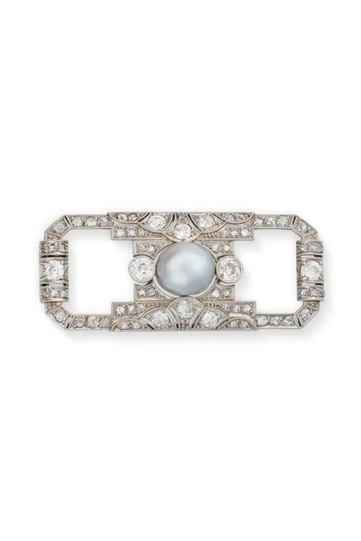 Pearl and Diamond Brooch