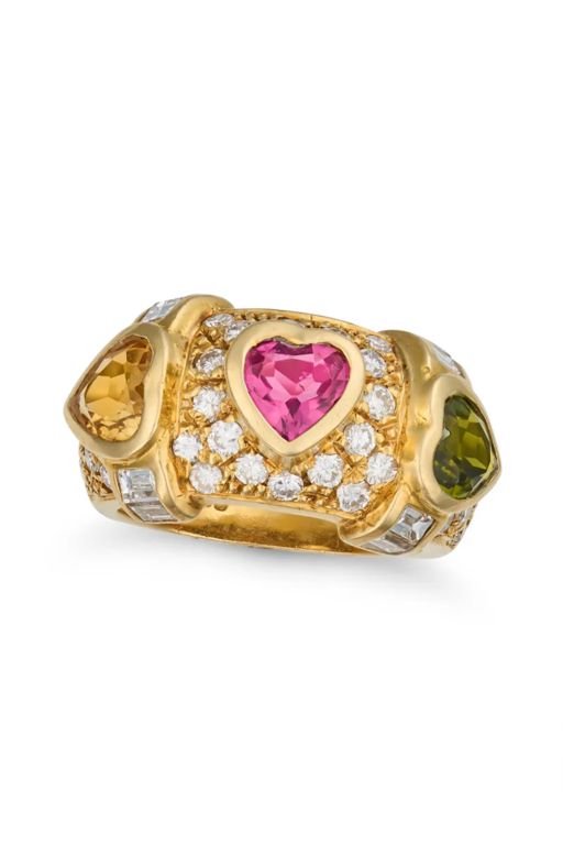 18k Gold Multi-Gem Ring