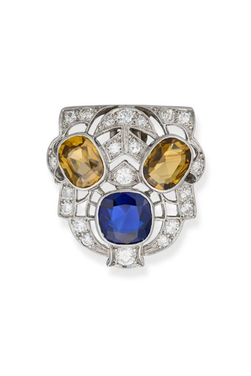 Sapphire and Diamond Brooch
