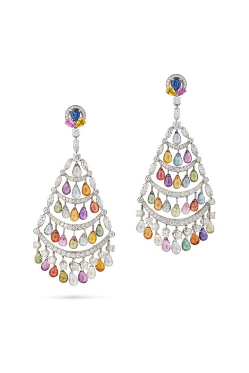 Pair of Sapphire and Diamond Earrings
