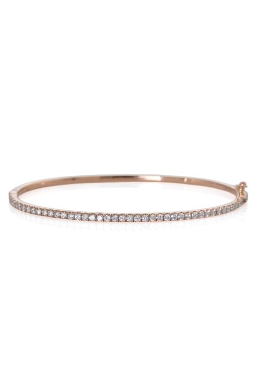 18k Rose Gold Diamond Bangle Bracelet