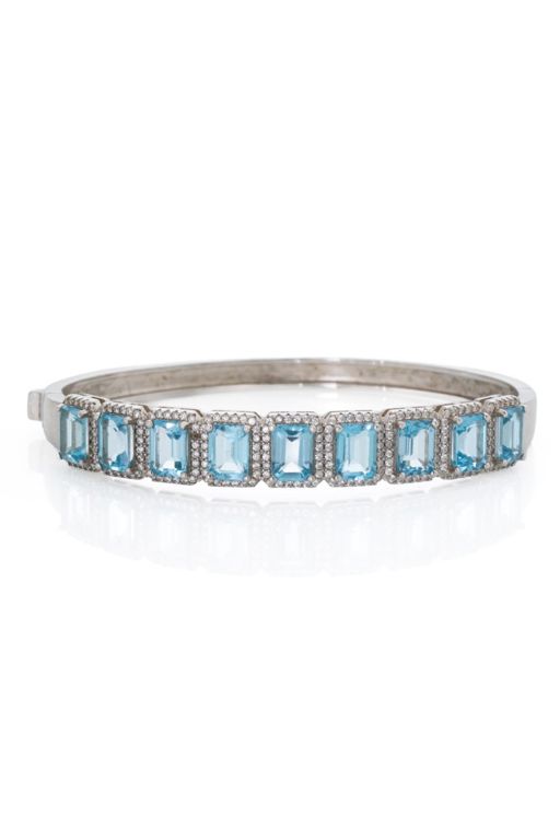 Sterling Silver Topaz and Cubic Zirconia Bracelet